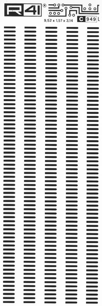 trasferibilir41 Connectors, NERO. Trasferelli-Trasferibili R41 in fogli 9x25cm. p. 733 .