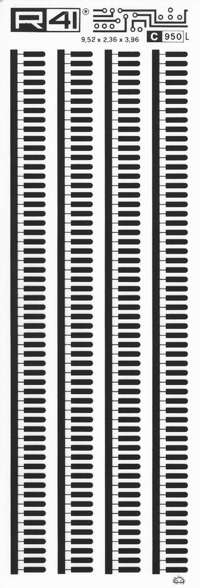 trasferibilir41 Connectors, NERO. Trasferelli-Trasferibili R41 in fogli 9x25cm. p. 733 .