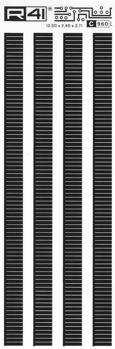 trasferibilir41 Connectors, NERO. Trasferelli-Trasferibili R41 in fogli 9x25cm. p. 734 .