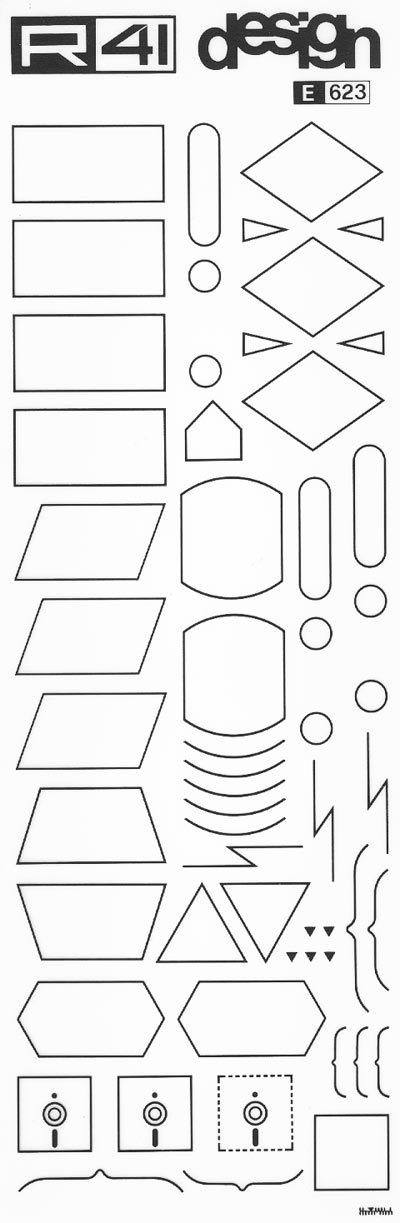 trasferibilir41 Informatica, NERO. Trasferelli-Trasferibili R41 in fogli 9x25cm. p. 220 .