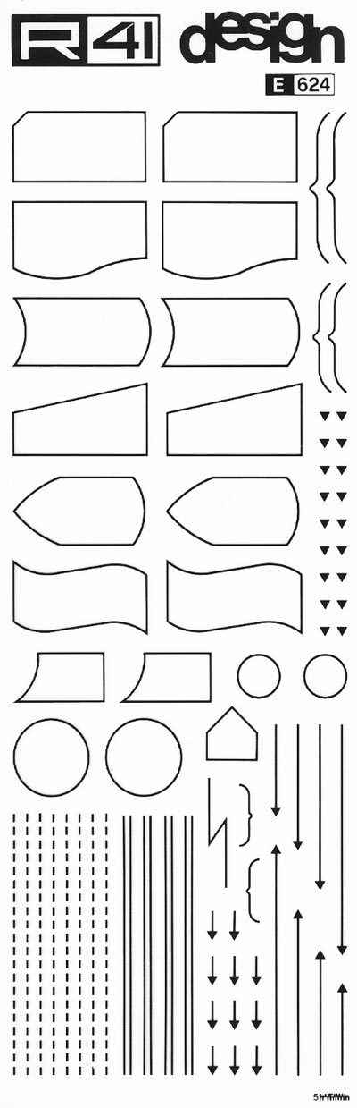 trasferibilir41 Informatica, NERO. Trasferelli-Trasferibili R41 in fogli 9x25cm. p. 220 .