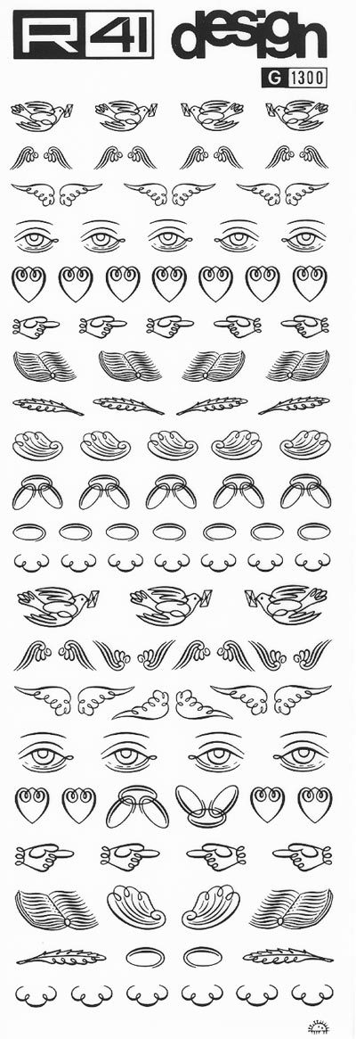 trasferibilir41 Fregi-Decorazioni, NERO. Trasferelli-Trasferibili R41 in fogli 9x25cm. p. 235 .