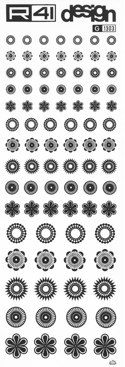 trasferibilir41 Asterischi, NERO. Trasferelli-Trasferibili R41 in fogli 9x25cm. p. 216 .