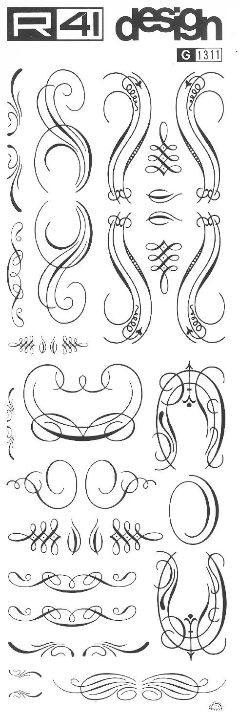 trasferibilir41 Fregi-Decorazioni, NERO. Trasferelli-Trasferibili R41 in fogli 9x25cm .