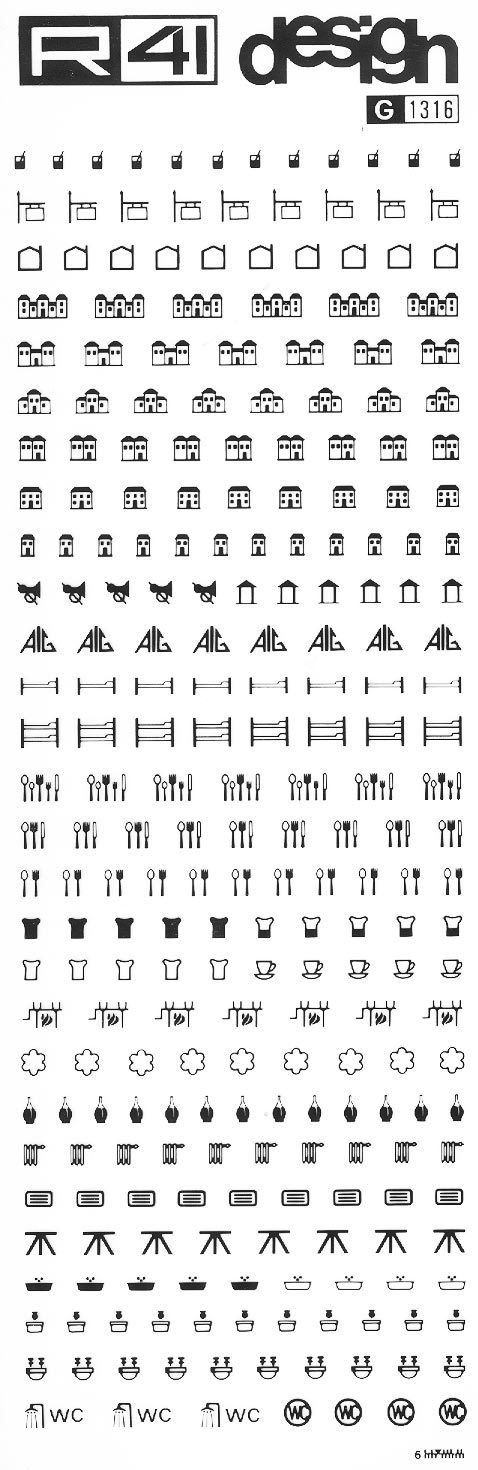 trasferibilir41 Simboli turistici, NERO. Trasferelli-Trasferibili R41 in fogli 9x25cm .