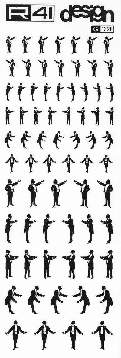 trasferibilir41 Silhouettes, NERO. Trasferelli-Trasferibili R41 in fogli 9x25cm. p. 224 .