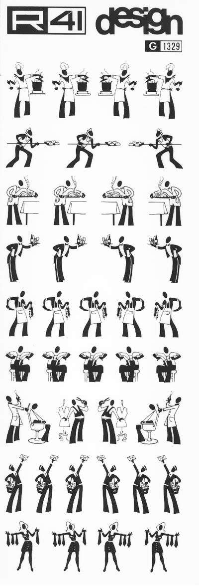 trasferibilir41 Silhouettes, NERO. Trasferelli-Trasferibili R41 in fogli 9x25cm. p. 225 .