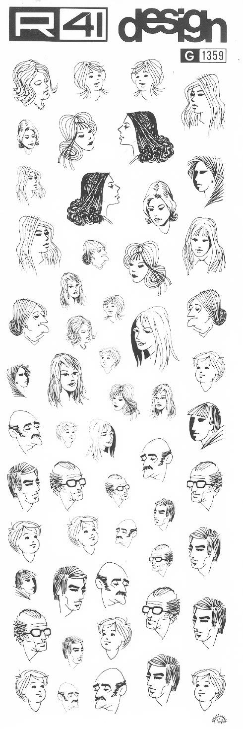 trasferibilir41 Testine, NERO. Trasferelli-Trasferibili R41 in fogli 9x25cm .