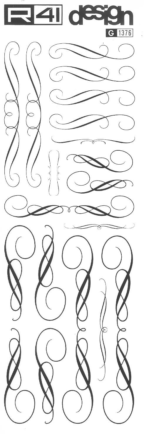 trasferibilir41 Fregi-Decorazioni, NERO. Trasferelli-Trasferibili R41 in fogli 9x25cm .