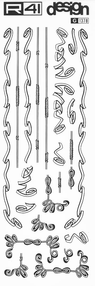 trasferibilir41 Fregi-Decorazioni, NERO. Trasferelli-Trasferibili R41 in fogli 9x25cm. p. 235 .