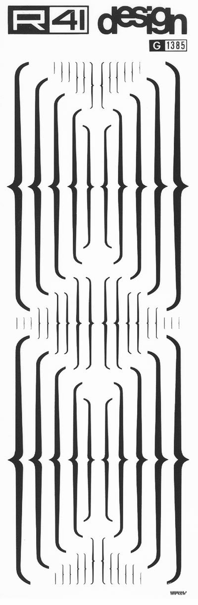 trasferibilir41 Parentesi Graffe, NERO. Trasferelli-Trasferibili R41 in fogli 9x25cm. p. 237 .