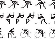 trasferibilir41 Simboli sportivi, NERO. Trasferibili R41 in fogli 9x25cm  R41GRG1660N