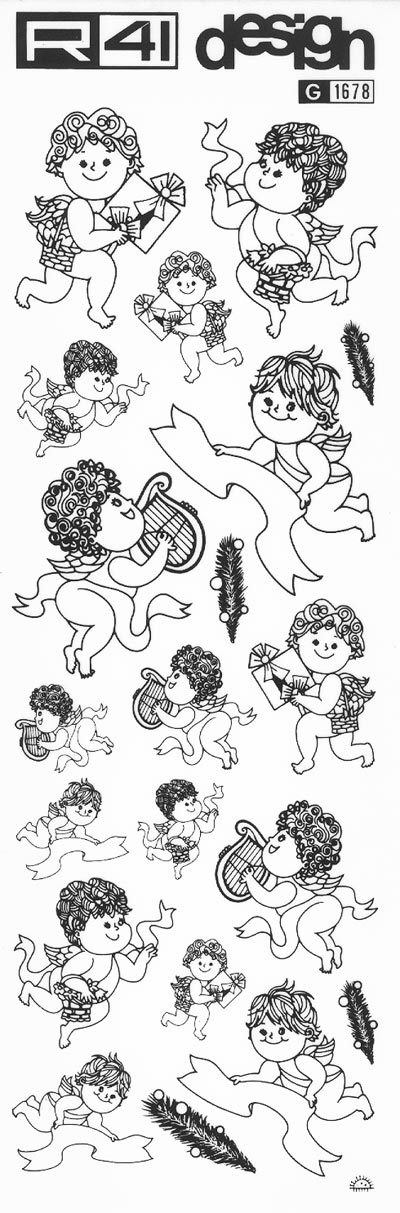 trasferibilir41 Angeli, NERO. Trasferelli-Trasferibili R41 in fogli 9x25cm. p. 236 .