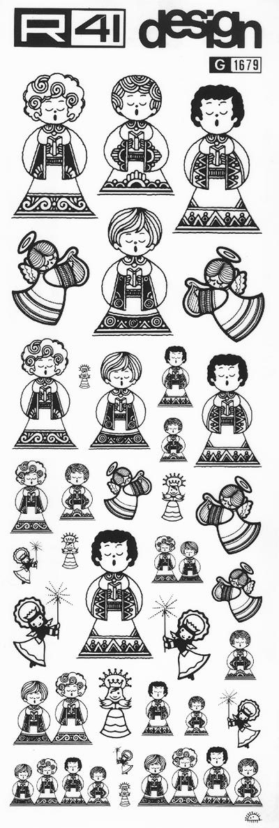 trasferibilir41 Angeli, NERO. Trasferelli-Trasferibili R41 in fogli 9x25cm. p. 237 .