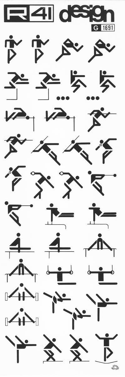 trasferibilir41 Simboli sportivi, NERO. Trasferelli-Trasferibili R41 in fogli 9x25cm. p. 232 .