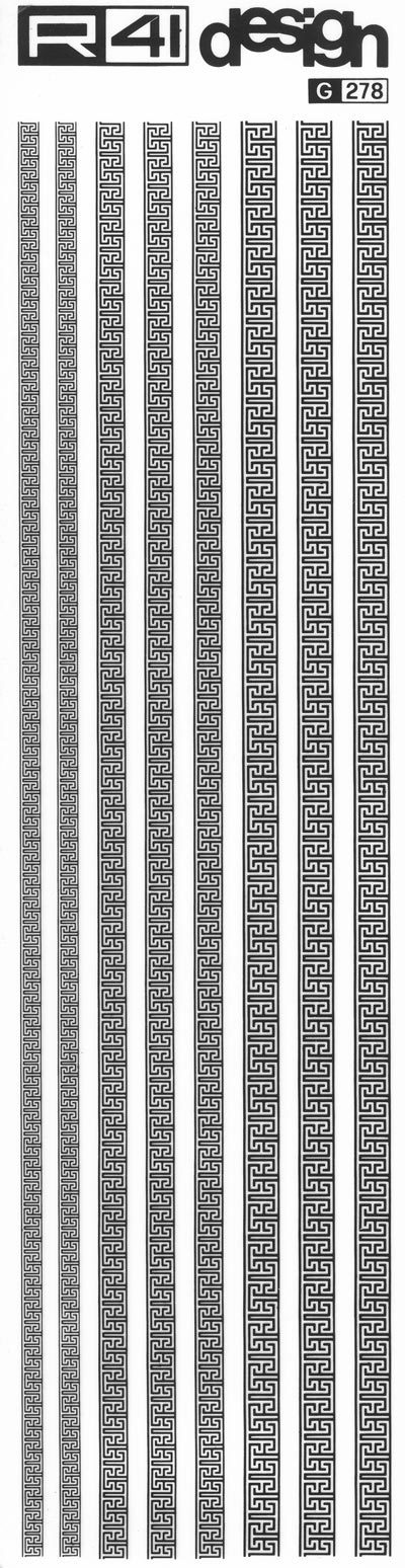trasferibilir41 Fregi di contorno, NERO. Trasferelli-Trasferibili R41 in fogli 8,3x35cm. p. 209 .