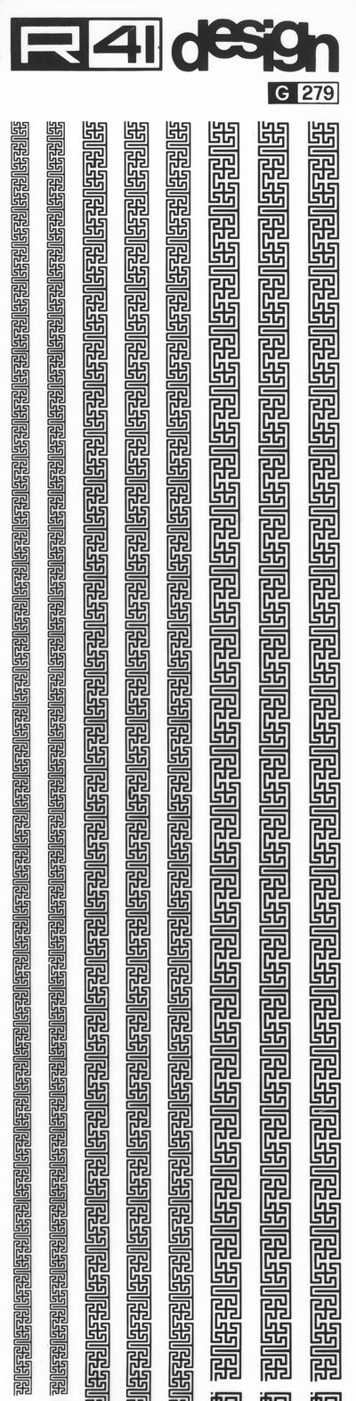 trasferibilir41 Fregi di contorno, NERO. Trasferelli-Trasferibili R41 in fogli 8,3x35cm. p. 209 .