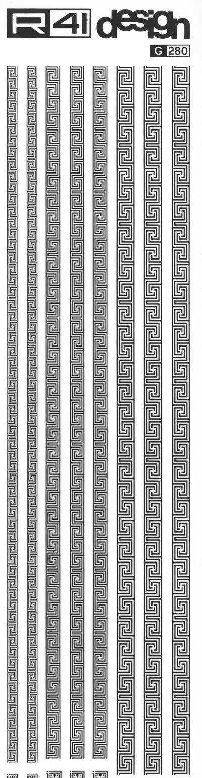 trasferibilir41 Fregi di contorno, NERO. Trasferelli-Trasferibili R41 in fogli 8,3x35cm. p. 209 .