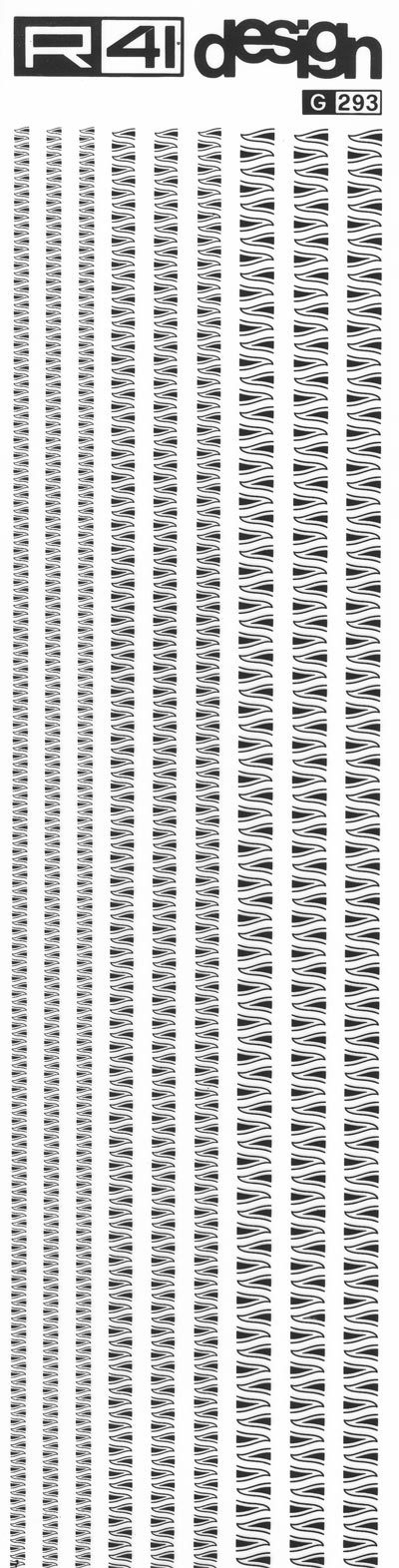 trasferibilir41 Fregi di contorno, NERO. Trasferelli-Trasferibili R41 in fogli 8,3x35cm. p. 208 .