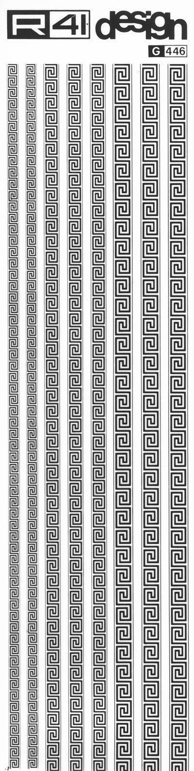 trasferibilir41 Fregi di contorno, NERO. Trasferelli-Trasferibili R41 in fogli 8,3x35cm. p. 209 .