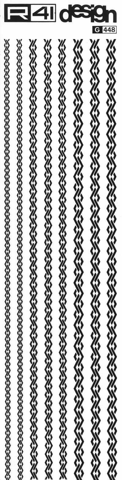 trasferibilir41 Fregi di contorno, NERO. Trasferelli-Trasferibili R41 in fogli 8,3x35cm. p. 209 .