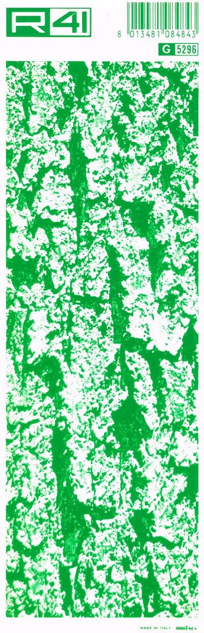 trasferibilir41 Rocce, VERDE. Trasferelli-Trasferibili R41 in fogli 9x25cm .