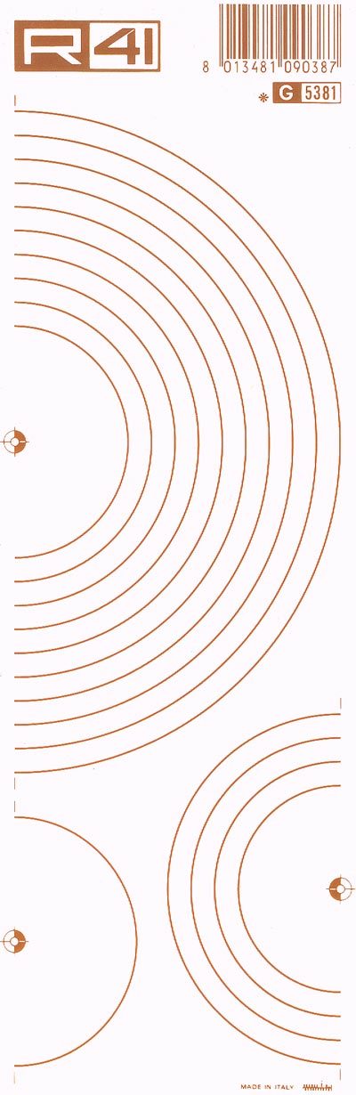 trasferibilir41 Semi balaustrino, MARRONE. Trasferelli-Trasferibili R41 in fogli 9x25cm .