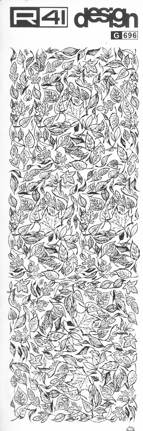 trasferibilir41 Fondi foglie, NERO. Trasferelli-Trasferibili R41 in fogli 9x25cm .