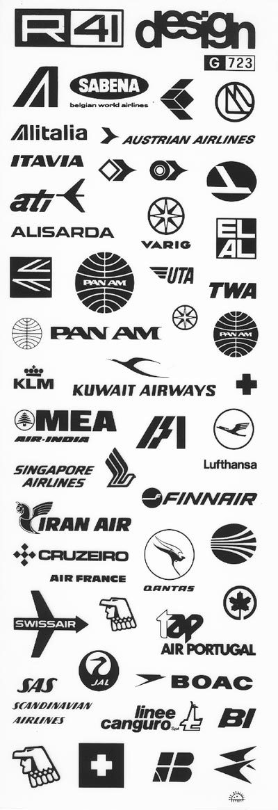 trasferibilir41 Aeroplani, NERO. Trasferelli-Trasferibili R41 in fogli 9x25cm. p. 233 .