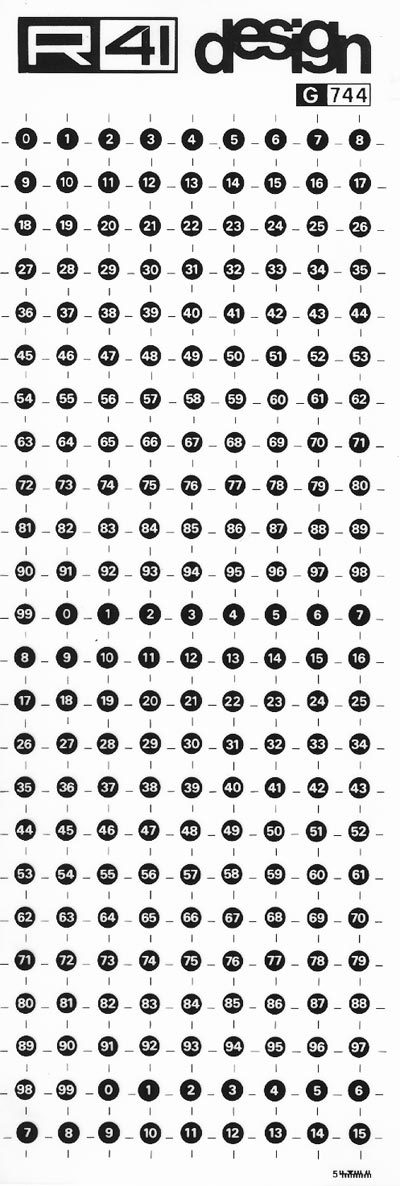 trasferibilir41 Numeri per richiami, NERO. Trasferelli-Trasferibili R41 in fogli 9x25cm. p. 244 .