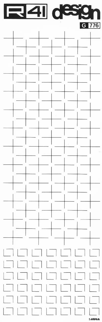 trasferibilir41 Crocini, NERO. Trasferelli-Trasferibili R41 in fogli 9x25cm. p. 213 .