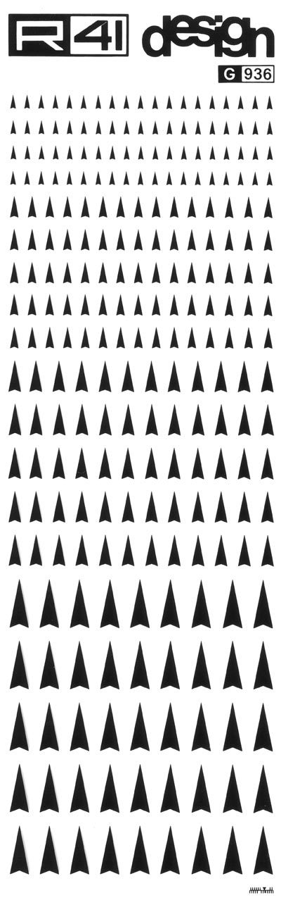 trasferibilir41 Frecce, NERO. Trasferelli-Trasferibili R41 in fogli 9x25cm. p. 239 .