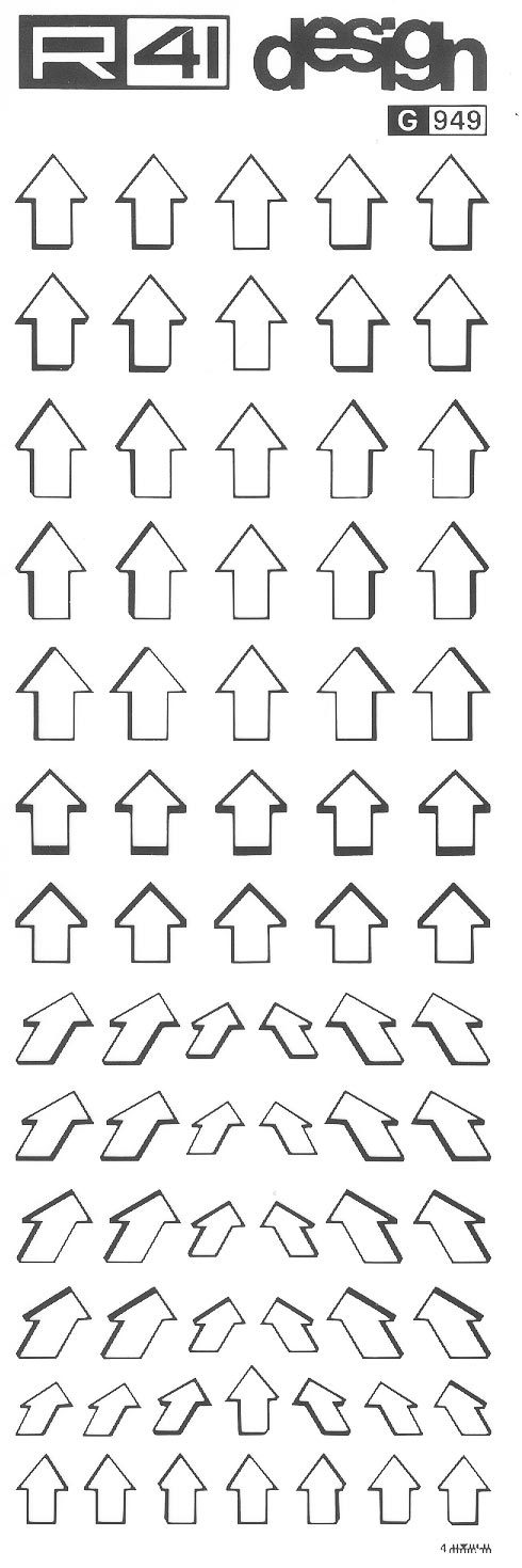 trasferibilir41 Frecce, NERO. Trasferelli-Trasferibili R41 in fogli 9x25cm .