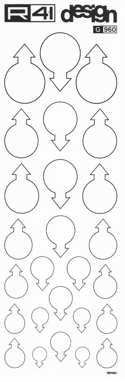 trasferibilir41 Frecce, NERO. Trasferelli-Trasferibili R41 in fogli 9x25cm. p. 243 .