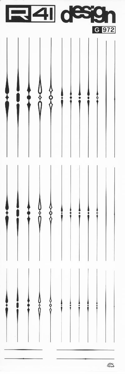 trasferibilir41 Fuselli, NERO. Trasferelli-Trasferibili R41 in fogli 9x25cm. p. 237 .