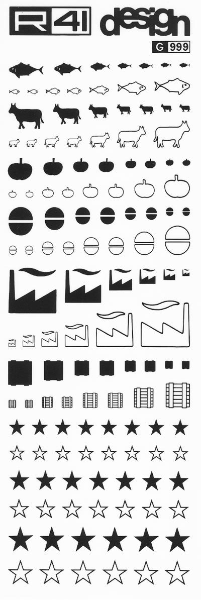 trasferibilir41 Statistica, NERO. Trasferelli-Trasferibili R41 in fogli 9x25cm. p. 222 .