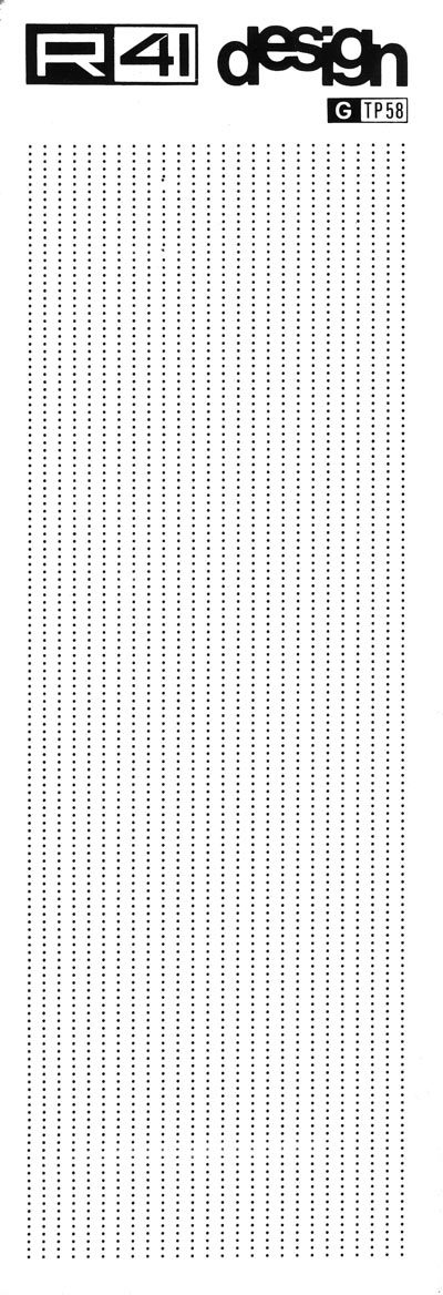 trasferibilir41 Punti mm. 0,6, NERO. Trasferelli-Trasferibili R41 in fogli 9x25cm. p. 1404 .