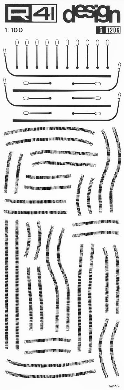 trasferibilir41 Frenate, Lampioni, NERO. Trasferelli-Trasferibili R41 in fogli 9x25cm .