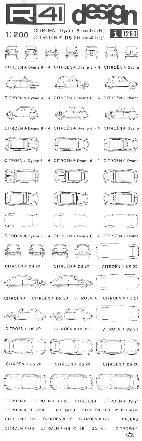 trasferibilir41 Citroen Dyane 6, DS 20, NERO. Trasferelli-Trasferibili R41 in fogli 9x25cm .