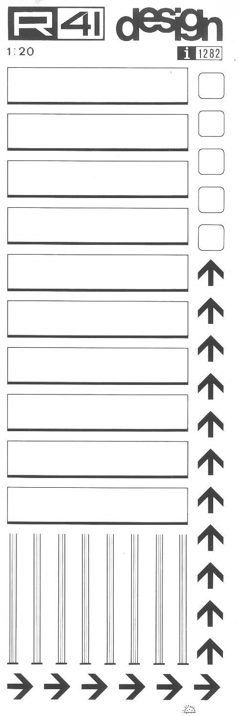 trasferibilir41 Segnaletica frecce, NERO. Trasferelli-Trasferibili R41 in fogli 9x25cm .