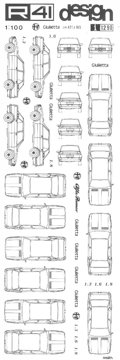 trasferibilir41 Giulietta, NERO. Trasferelli-Trasferibili R41 in fogli 9x25cm .