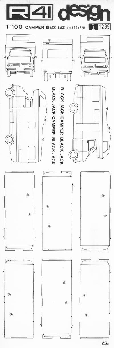 trasferibilir41 Camper, NERO. Trasferelli-Trasferibili R41 in fogli 9x25cm .