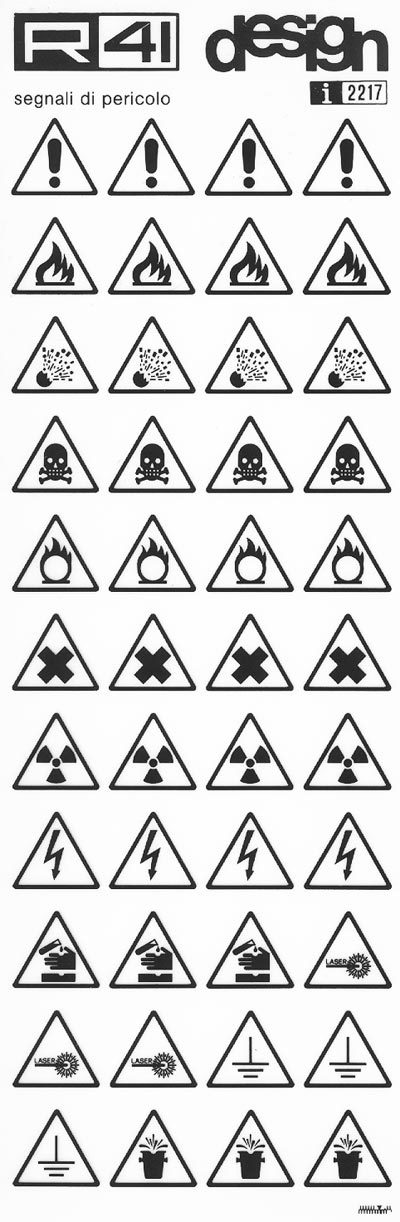 trasferibilir41 Segnaletica di sicurezza, NERO. Trasferelli-Trasferibili R41 in fogli 9x25cm .