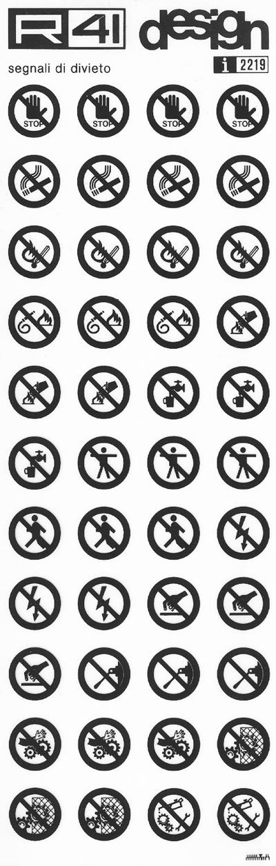 trasferibilir41 Segnaletica di sicurezza, NERO. Trasferelli-Trasferibili R41 in fogli 9x25cm .