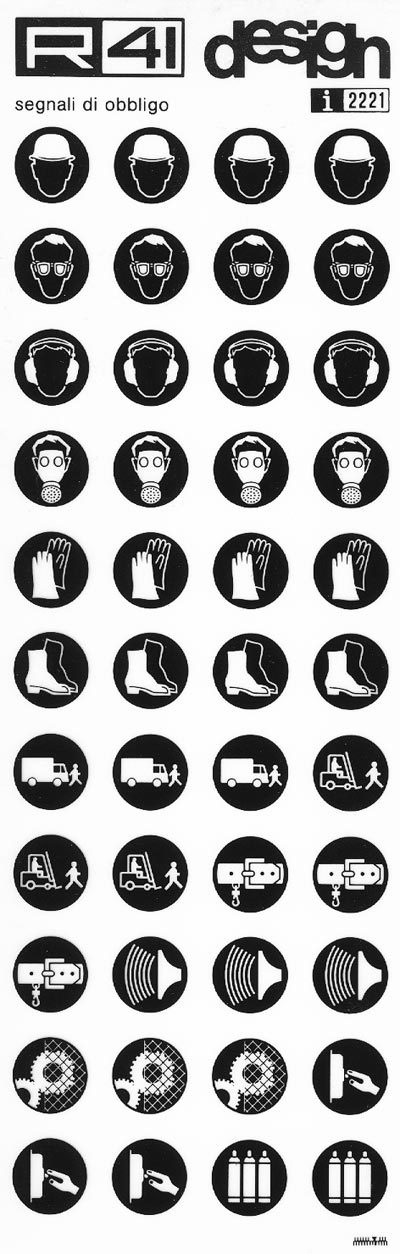 trasferibilir41 Segnaletica di sicurezza, NERO. Trasferelli-Trasferibili R41 in fogli 9x25cm .