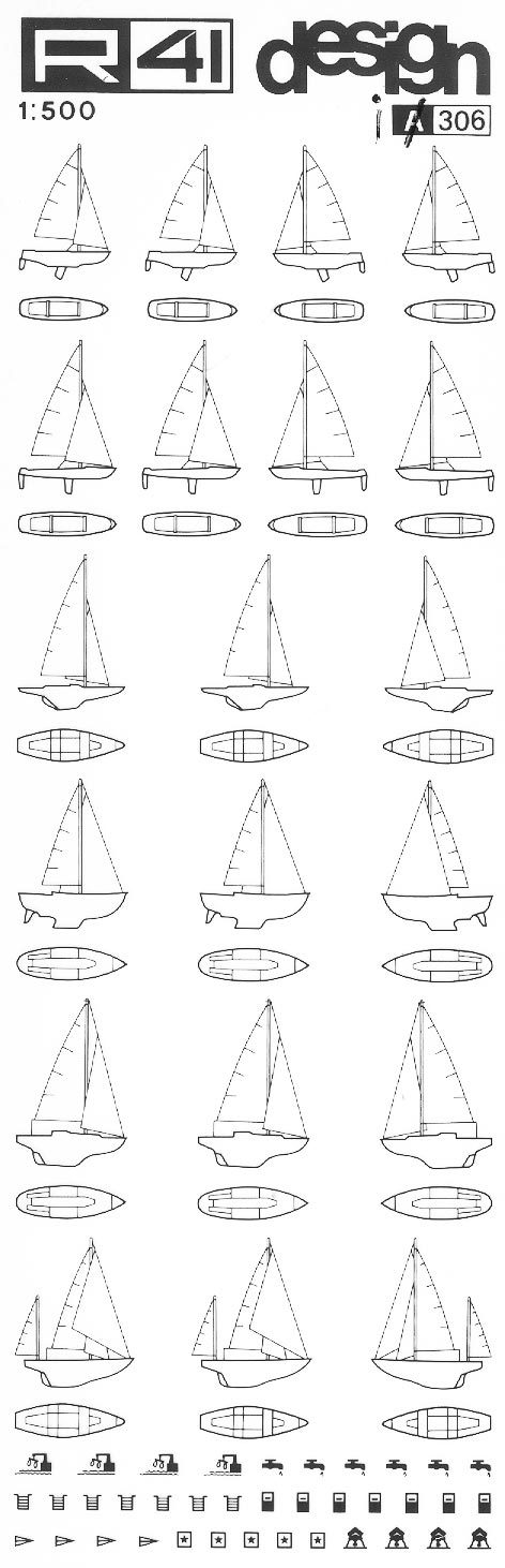 trasferibilir41 Natanti a vela, NERO. Trasferelli-Trasferibili R41 in fogli 9x25cm .