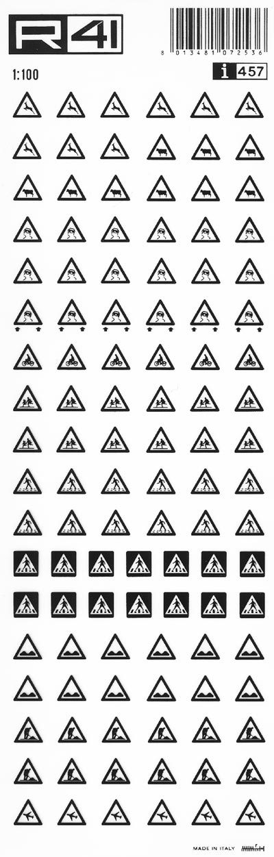 trasferibilir41 Segnaletica stradale, NERO. Trasferelli-Trasferibili R41 in fogli 9x25cm .