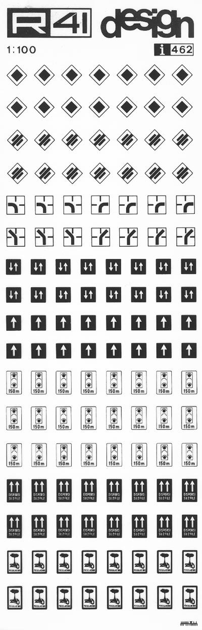 trasferibilir41 Segnaletica stradale, NERO. Trasferelli-Trasferibili R41 in fogli 9x25cm .