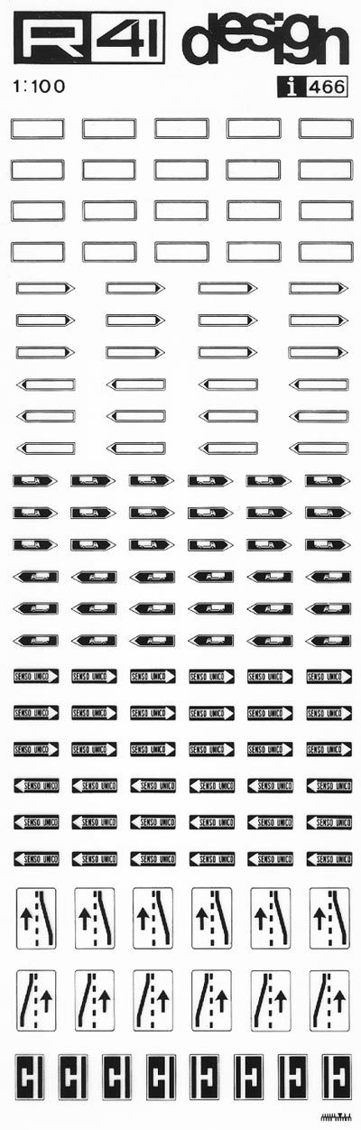 trasferibilir41 Segnaletica stradale, NERO. Trasferelli-Trasferibili R41 in fogli 9x25cm .