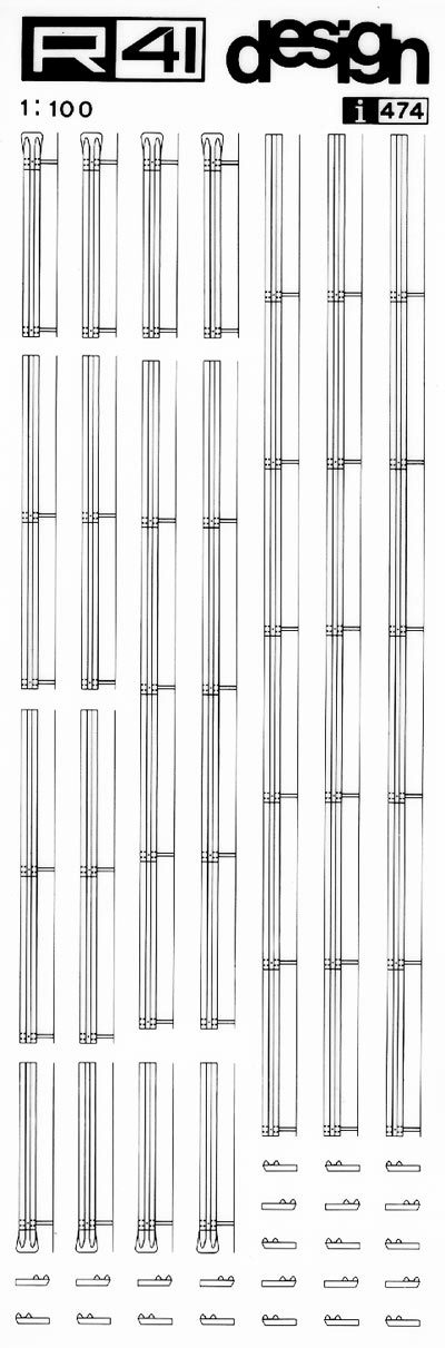 trasferibilir41 Guardrail, NERO. Trasferelli-Trasferibili R41 in fogli 9x25cm. p. 611 .